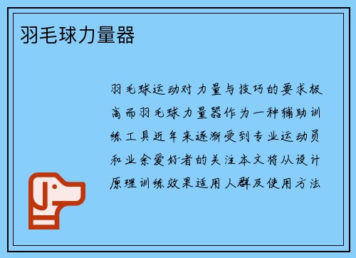 羽毛球力量器